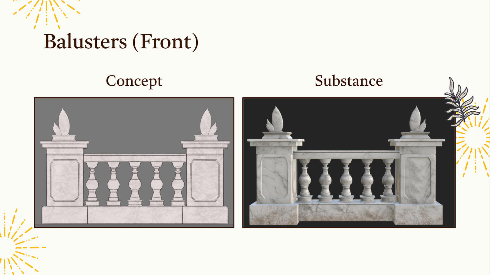 Baluster Model & Texturing【Marble Sculpture Garden】