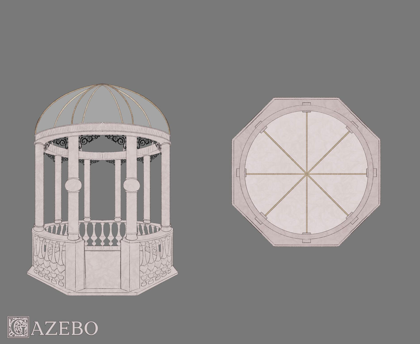 Marble Sculpture Garden - Gazebo Design