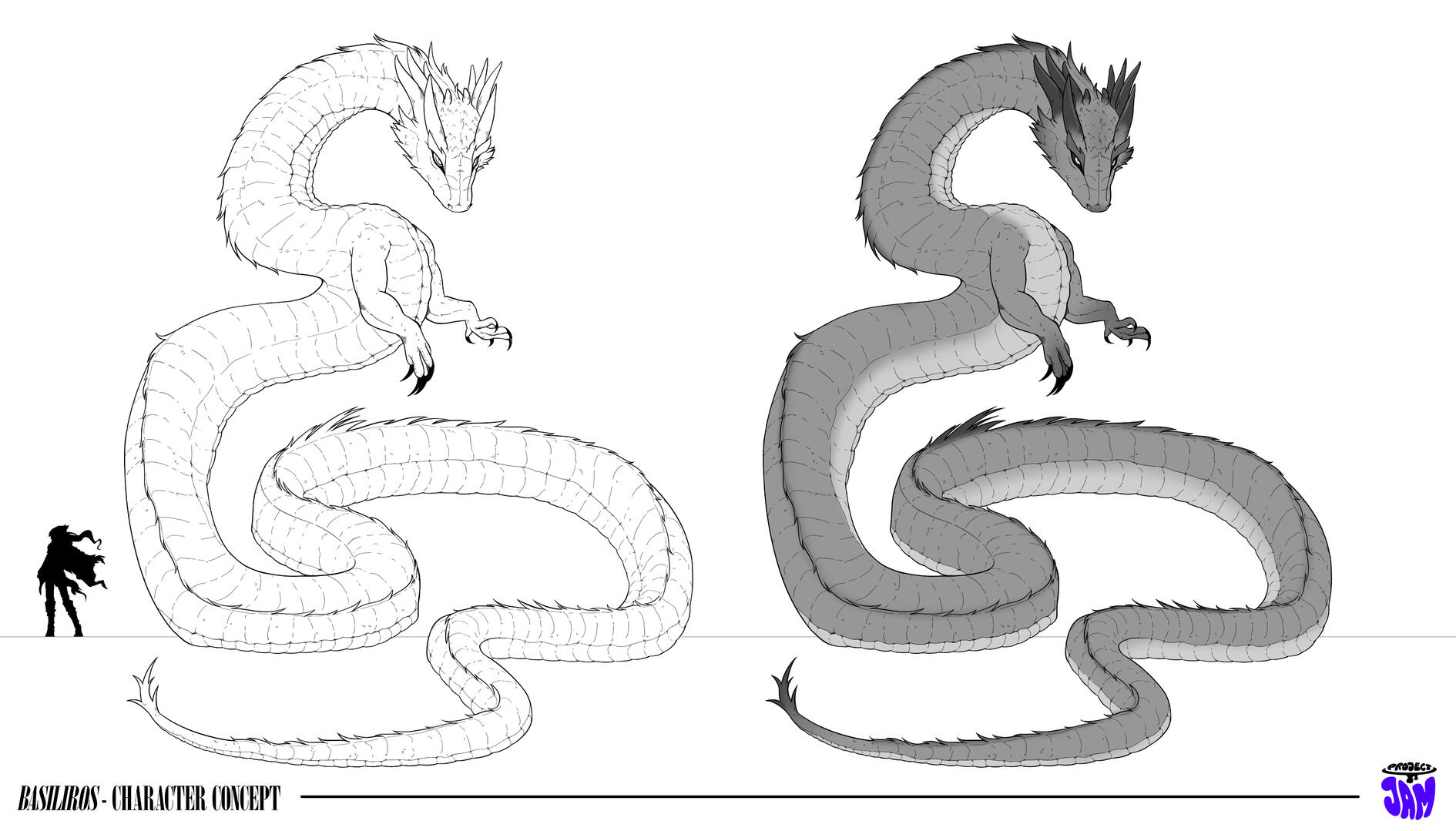 Charys Lindwyrm Lineart & Values